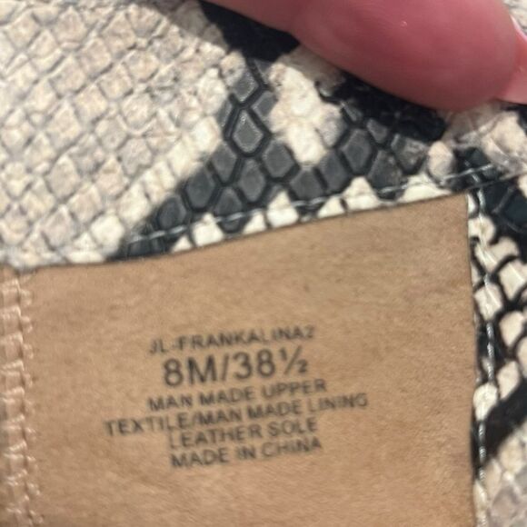 JLo Jennifer Lopez Frankalina Snake Print Rhinestone Booties Size 8 - Picture 7 of 7